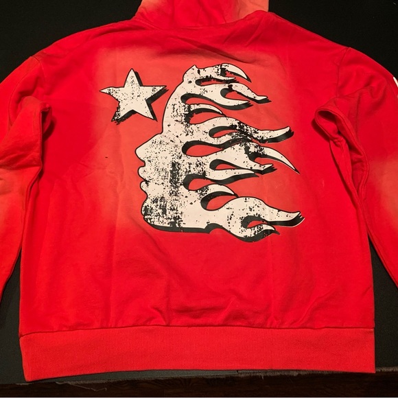 Hellstar Hell Star Studios Records Red Hoodie - Men’s Size L Large - Picture 5 of 9